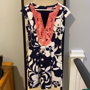 Lilly Pulitzer blue and white cap sleeve dress
